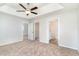 Spacious main bedroom with carpeted floor and ceiling fan at 1006 Stump Rd., Conway, SC 29526
