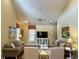 Bright living room with vaulted ceiling and comfy seating at 101 Georges Bay Rd., Surfside Beach, SC 29575