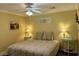 Bedroom with a double bed, nightstands, and ceiling fan at 101 Georges Bay Rd., Surfside Beach, SC 29575