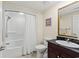 Bathroom with shower/tub combo and granite vanity at 2709 Ocean Blvd. S # 1202, Myrtle Beach, SC 29577