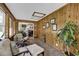 Relaxing sunroom with wood walls and access to deck at 153 Garden Ave., Georgetown, SC 29440