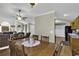 View of kitchen and living room from formal dining area at 153 Garden Ave., Georgetown, SC 29440