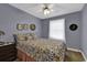 Bedroom with queen-size bed and sunflower bedding at 153 Garden Ave., Georgetown, SC 29440