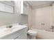 Bathroom with a bathtub, toilet, sink, and small cabinet at 603 19Th Ave. N # H, Myrtle Beach, SC 29577