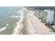 Aerial view of beach with condo and ocean at 9400 Shore Dr. # 917, Myrtle Beach, SC 29572