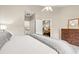 Main bedroom with a view into the living room and access to bathroom at 1025 Algonquin Dr. # 15-E, Pawleys Island, SC 29585