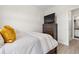 Bedroom with double bed, dresser, and access to bathroom at 1025 Algonquin Dr. # 15-E, Pawleys Island, SC 29585
