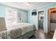 Bedroom with a queen bed, and en-suite laundry at 6001 South Kings Hwy., Myrtle Beach, SC 29575