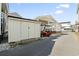 View of a small shed and golf cart in the backyard at 6001 South Kings Hwy., Myrtle Beach, SC 29575