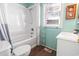 Bathroom with tub, shower, and updated vanity at 6001 South Kings Hwy., Myrtle Beach, SC 29575