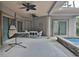 Spacious covered patio with seating area and pool access at 1065 Wigeon Dr., Conway, SC 29526