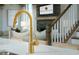 Modern gold kitchen faucet is a statement piece in this bright kitchen at 8481 Duke Pl. # 35, Myrtle Beach, SC 29572
