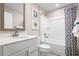 Clean bathroom with tub/shower combo and updated vanity at 2744 Rowyn St., Longs, SC 29568