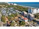 Property location shown in an aerial view near the ocean at 304 76Th Ave. N # D, Myrtle Beach, SC 29572