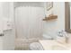 Clean bathroom with a shower/tub combo and updated vanity at 4878 Dahlia Ct. # 24-304, Myrtle Beach, SC 29577