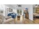 Living room with comfy seating, fireplace, and access to a balcony at 612 River Oaks Dr. # 55D, Myrtle Beach, SC 29579