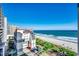 Aerial view of building and beach access at 7100 Ocean Blvd. N # 825, Myrtle Beach, SC 29572