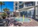 Relaxing hot tub area with lounge chairs at 7100 Ocean Blvd. N # 825, Myrtle Beach, SC 29572