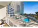 Oceanfront pool and resort view from balcony at 300 N Ocean Blvd. # 128, North Myrtle Beach, SC 29582