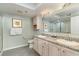 Bathroom with double vanity and granite countertop at 1625 S Ocean Blvd. # 1002, North Myrtle Beach, SC 29582