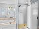 Bathroom featuring a walk-in shower and soaking tub at 879 Waterton Ave., Myrtle Beach, SC 29579