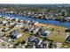 Aerial view of a waterfront home and neighborhood at 879 Waterton Ave., Myrtle Beach, SC 29579
