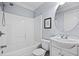 Clean bathroom with shower/tub combo and vanity at 879 Waterton Ave., Myrtle Beach, SC 29579