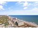 Aerial view of the coastline and resort at 5200 N Ocean Blvd. # 1231, Myrtle Beach, SC 29577