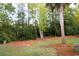 Backyard with natural landscaping, pine straw, and small bridge at 172 Collins Glen Dr., Murrells Inlet, SC 29576