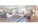 Open concept living room with kitchen views and striped rug at 510 Firouz Dr, Longs, SC 29568