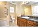 Bathroom with shower/tub combo, vanity, and tile flooring at 4336 Summitt Trail, Myrtle Beach, SC 29579