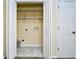 Laundry closet with shelving and space for washer/dryer at 4336 Summitt Trail, Myrtle Beach, SC 29579