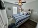 Bedroom with a queen-size bed and coastal decor at 6001 - 1191 S Kings Hwy., Myrtle Beach, SC 29575