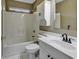 Bathroom with vanity, toilet, and bathtub shower at 4542 Mandi Ave., Little River, SC 29566