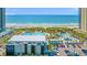 Aerial view of resort pool area with ocean views at 8500 Margate Circle # 1104, Myrtle Beach, SC 29572