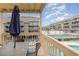 Balcony overlooking the community pool and courtyard at 9661 Shore Dr. # B30, Myrtle Beach, SC 29572