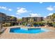 Relaxing community pool with plenty of lounge chairs at 202 N Ocean Blvd. # 214, North Myrtle Beach, SC 29582