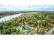 Aerial view showcasing a charming home near the river at 3723 Choppee Rd., Georgetown, SC 29440