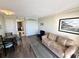 Beachfront condo living room with sofa, chairs, and ocean view at 201 S Ocean Blvd. # 714, Myrtle Beach, SC 29577