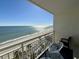 Balcony view of ocean and beach at 201 S Ocean Blvd. # 714, Myrtle Beach, SC 29577