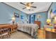 Bedroom with a double bed, nightstands, and hardwood floors at 310 34Th Ave. N, North Myrtle Beach, SC 29582