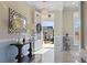 Bright and spacious foyer with elegant decor and view of backyard at 338 Harbour View Dr., Myrtle Beach, SC 29579