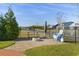 Outdoor patio with fire pit, seating, and water view at 338 Harbour View Dr., Myrtle Beach, SC 29579