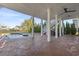 Relaxing pool area with stamped concrete and covered patio at 338 Harbour View Dr., Myrtle Beach, SC 29579