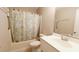 Clean bathroom with tub shower and updated vanity at 425 Spauldingwood Rd., Little River, SC 29566