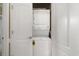 Stackable washer and dryer in a compact laundry closet at 6001 - P-29 S Kings Hwy., Myrtle Beach, SC 29575
