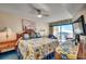 Main bedroom with ocean view and king-size bed at 1003 S Ocean Blvd. # 505, North Myrtle Beach, SC 29582