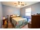 Bedroom with a full-size bed and ceiling fan at 25 Ryan Ln., Myrtle Beach, SC 29579