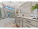 Spa-like bathroom with a walk-in shower and modern vanity at 355 Oak Ave., Murrells Inlet, SC 29576