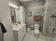 Modern bathroom with a large shower, toilet and vanity at 1001 World Tour Blvd. # 205, Myrtle Beach, SC 29579